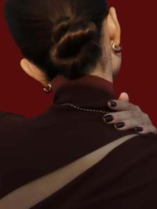 Red Enamel French Style Earrings Womens New Year Luxury Sensation Autumn Winter Circle Stud Earrings Fashion Jewelry