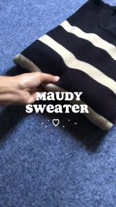 MAUDY SWEATER KNIT RAJUT STRIPE KOREA STYLE PREMIUM SIZE JUMBO - BAJU ATASAN WANITA DEWASA