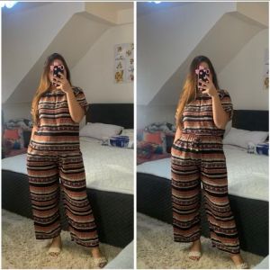 Elegant Korean Challis Coords Set | Printed Blouse & Square Pants | Premium Fabric | Fits Medium to 2XL | Comfortable & Stylish Casual Wear