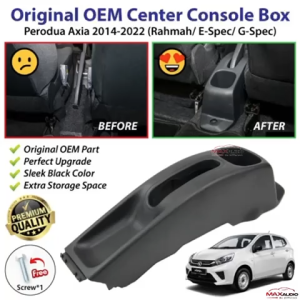 Center Console Box PERODUA AXIA Rahmah E-Spec G-Spec 2014-2022 OEM Handbrake Drink Holder Cover Kotak Konsol Brek Tangan