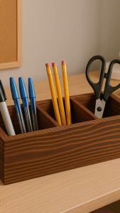 SidsWood Rak Kayu Jati Belanda 3 Sekat Serbaguna untuk Amenities Bumbu Alat Tulis dan lain-lain