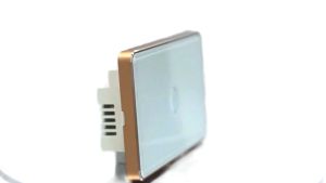 Công tắc cảm ứng thông minh wifi loại đặc biệt nút chạm lõm viền nhôm màu vàng