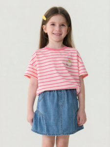 Marc&Janie | Cool and Breathable Girls Striped Short Sleeve T-Shirt