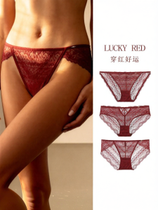 GAINREEL | Red Lace Auspicious Underwear for Brides Sensual