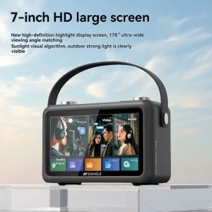 40W high-power subwoofer SANSUI F58 7-inch high-definition screen karaoke Bluetooth speaker lyrics display music video player TF