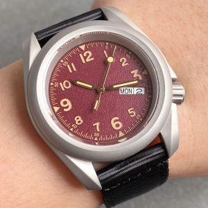 Tandorio NEW 40mm Matte Red Black Automatic Mechanical Mens Watches Sandblasted Sapphire Diving 200m Waterproof  NH36A Movement