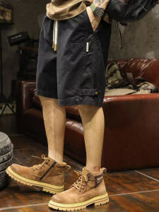 Loose Fit American Style Casual Cotton Workwear Shorts Mens Summer Pure Cotton Five-Quarter Length Trousers Trendy Loose Versatile Shorts