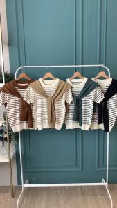 BL20419 Kaos Knit Korea dengan Scarf