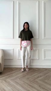 (COD) OH Fashion Kaos Tory Wanita Crop Top Batwing (Mango) #1066