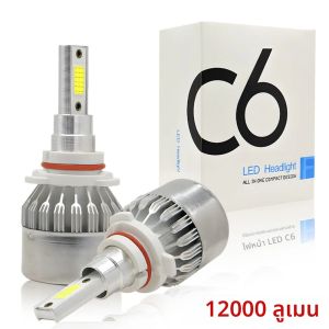 H7 H4 หลอดไฟ LED H1 H3 H8 H11 หมอก HB3 9005 HB4 9006 H13 9012 9007 รถสีขาว C6 Cob Led Canbus ไฟหน้าสําหรับ Auto