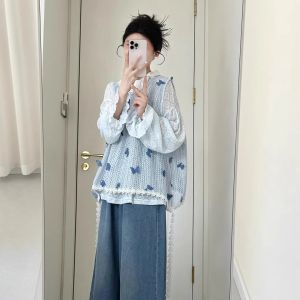 XUECAIQI | Youthful Layering Set Top T-shirt Jeans 3 Piece