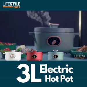 Ceool 3L Electric Hot Pot Electric Steamboat Pot Multifunctional Electric Cooking Pot Cooking Pot 3-5 person Large Capacity with Keep Warm Function
