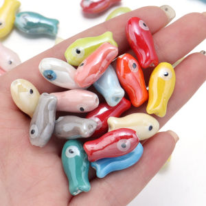 10Pcs Small Fish Beads Charms Ceramic Spacer Loose Beads For Jewelry Making DIY Bracelet Necklace Earrings Supplies Accessories