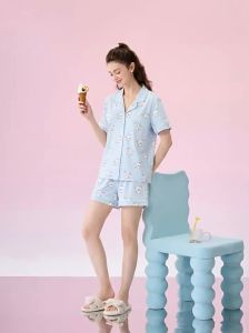 BE | Padded Cotton Sleepwear Set for Women Summer Spring