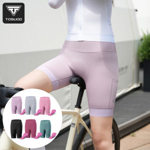 TOSUOD Ladies 3D Padded Bike Shorts Side Pocket Design Breathable Cycling Pants For Summer Outdoor