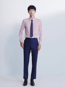 Versatile Plain Long Sleeve Business Casual Shirt Square Collar