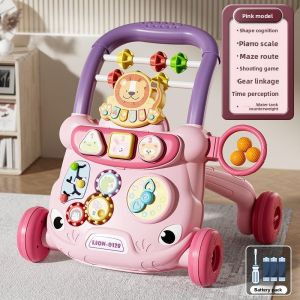 Baby Walker Toy Anti-Flip Child Learning to Walk Aid Hand Push Car Toy for 6-18 Months Old Toddler Bed Canopy Cover Shell