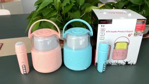 YumeLux Mini Portable Speaker Bluetooth Outdoor Home Wireless Microphone Karaoke Set RGB Light