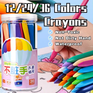 Plastic Crayons 36/24/12 Colors Painting Safe Non-Toxic Not Dirty Hand Drawing Art Coloring Set