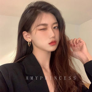 Elegant Simple Pure Silver Allergy-Free Circle Earrings Fashionable Korean Style Womens Jewelry Accessory Fresh out Now