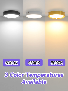 CANMEIJIA LED Downlight Surface Mounted 3Color Ceiling light tricolor 5W/10W/15W 25W 220V light For ceiling bedroom living room lights for ceiling Easy Installation