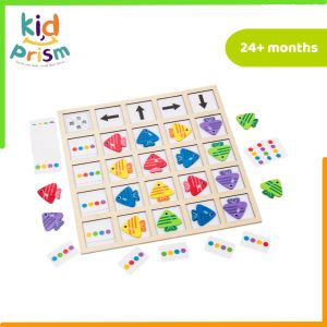 Đồ chơi giáo dục - Bộ trò chơi Cá tìm hướng bơi chất liệu gỗ & giấy an toàn dành cho bé từ 24 tháng trở lên