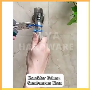 Sambungan Konektor Selang Keran Kran Air Connector Flexible Alat Penyambung Faucet Selang Kran Air Taman Tanaman Kebun Anti Lepas