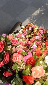 45 Heads Artificial Peony Flowers Rattan Hanging Fake Garland Plant Wreath Home Wedding Decor