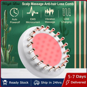 Hengfa Lina Laser Infrared EMS Ion Therapy Hair Growth Scalp Massage Comb Electric Brush Follicles Stimulation Anti Hair Loss