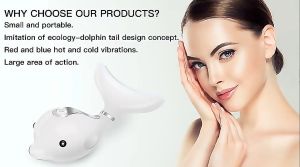 Dolphin Microcurrent Facial Kit Electric Gua Sha Massager High-Frequency Vibrating Warm Ionic Infusion & Red/Blue/Green Light Therapy for Skin Rejuvenation Tightening & Glowing Complexion