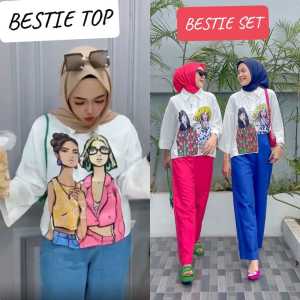 SETELAN TOP CATTON SABLON / SETELAN KOMBINASI COTTON / ONE SET SABLON