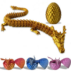 Windytree 3D Printed Dragon Egg Toy Model Surprise Easter Eggs Toy for Kids Inside Full Articulated Dragon Decompression Ornament Toy Surprise Childrens Toy Dragon
