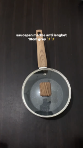 Panci Sup Anti Lengket Panci Susu Sauce Pan Marble + BONUS Tutup Kaca ANTI LENGKET  | Panci Susu Granite PREMIUM OBLEROME KTCmart