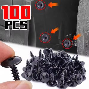 100pcs Car Self-Tapping Screw Fasteners Black Underbody Bumper Fender Splashproof Seal Guard Rivet Clamp Bolts for Volkswagen B5 Audi Q5 N90974701