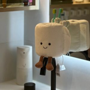 Soft Plush Toilet Paper Holder Toy Fun Bathroom Accessories Comforting Doll Gift for Girlfriend Tissue Cover Storage Organizer