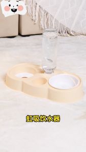 Tempat Makan Peliharaan Double Bowl Hewan Kucing Mangkuk Ganda 2 in 1 Kucing Anjing Tempat Makan