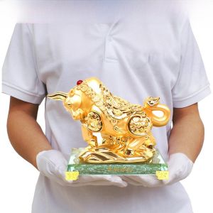 Crystal Zodiac Animal Figurines Set Wealth Attracting Home Decorations Modern Chinese Style Resin Handmade Artistic Desktop Pieces