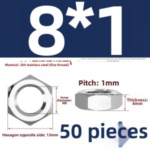 TIANZHUOJINSHU | Stainless Steel Hexagon Thin Nut
