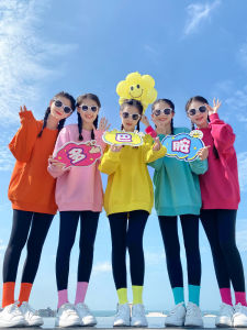 Loose Group Sweatshirts for Womens Matching Team Activities Sports Events Gatherings Multi-Color Hoodies Casual Outfits