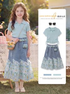 ZIRUIBABA | Korean Style Fashion New Childrens Denim Skirt