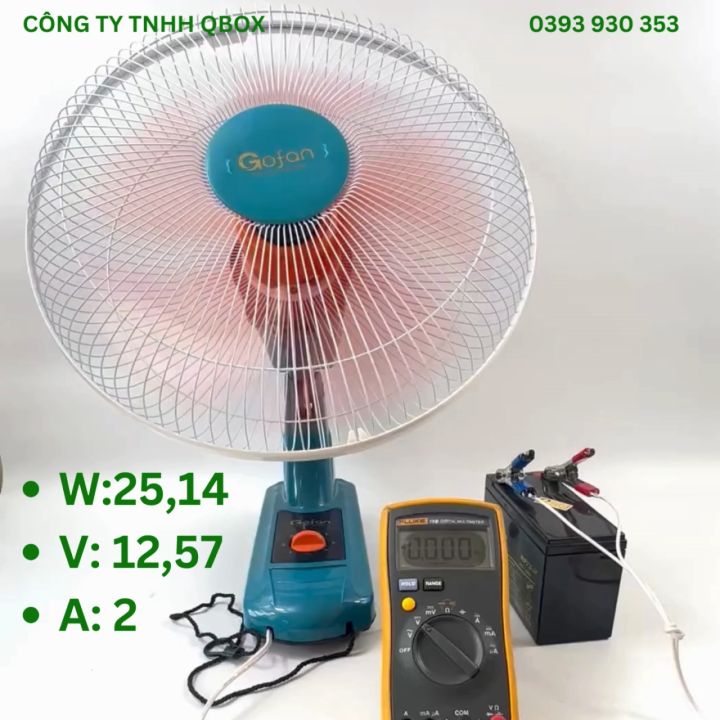 Quạt treo tường 12V-công suất 25W- GOFAN-quạt năng lượng mặt trời sải ...