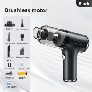 HELLOLEIBOO | Car Vacuum Cleaner Wireless Handheld High Suction Power For Home And Car Use Small Size Two-way Use Large Power Vehicle Dust Collector