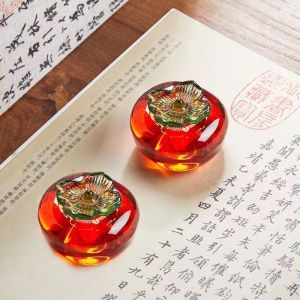 Pomegranate Crystal Paperweights Cute Decorative Ornaments Office Desk Accessories Magic Scenic Spot Cultural Gifts