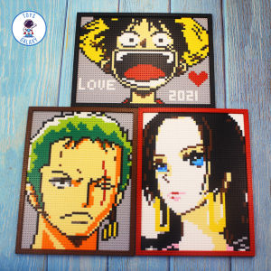 Đồ Chơi Lắp Ráp LINKGO Tranh Mô Hình Nhân Vật Luffy Zoro Boa Sasuke Kakashi Trong One Piece Naruto Đảo Hải Tặc