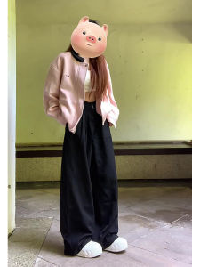 High Waist Wide Leg Casual Pants Womens Loose Feel Flared Pants Spring Autumn Black Lazy Draped A-Line Long Trousers