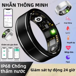 Nhẫn Thông Minh IP68 Chống Nước Theo Dõi Huyết Áp Giấc Ngủ Sức Khỏe Thể Thao Điều Khiển Camera Từ Xa Cho Nam Nữ Thiết Bị Theo Dõi Thể Lực Vỏ Hợp Kim