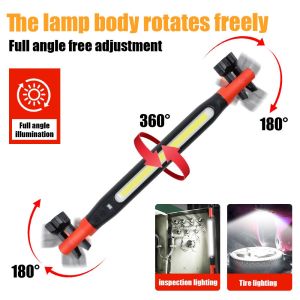High Lumen Rechargeable LED Work Light for Car Emergency Repair Powerful Magnetic Flashlight with Hooks and Magnetic Base