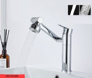 Vòi lavabo nóng lạnh đa năng xoay 720 độ