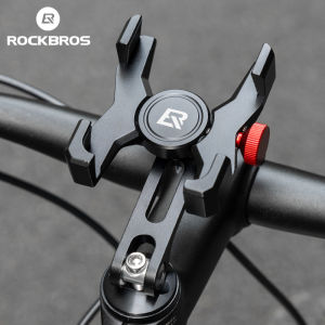 【Arrive In 3 Days】ROCKBROS Bicycle Phone Holder Aluminum Alloy Ultralight Stable MTB Road Bike Center Handlebar Mobile Phone Mount Anti-slip Motorcycle Phone Bracket