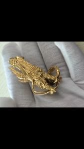 361L ไทเทเนี่ยมมังกรหัวจี้สร้อยคอเงินสีทองสีเครื่องประดับสําหรับผู้หญิงผู้ชาย (ไม่รวมโซ่)